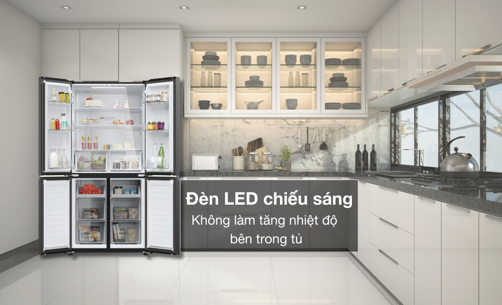 Tủ lạnh Aqua Inverter 469 lít Multi Door AQR-M536XA(GB)