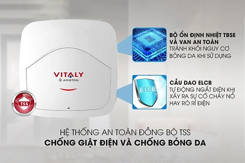 Bình nóng lạnh gián tiếp Ariston 15 lít 2500W Vitaly