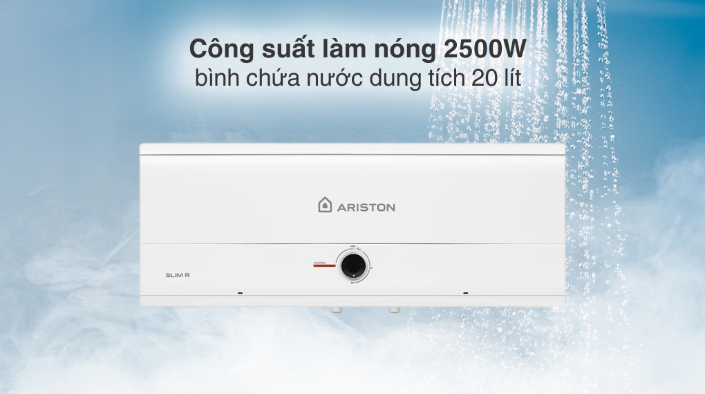 Bình nóng lạnh gián tiếp Ariston 20 lít 2500W SLIM3 20 R