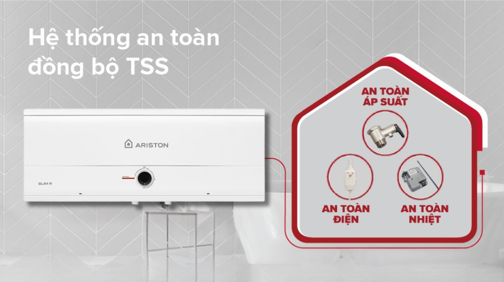 Bình nóng lạnh gián tiếp Ariston 20 lít 2500W SLIM3 20 R