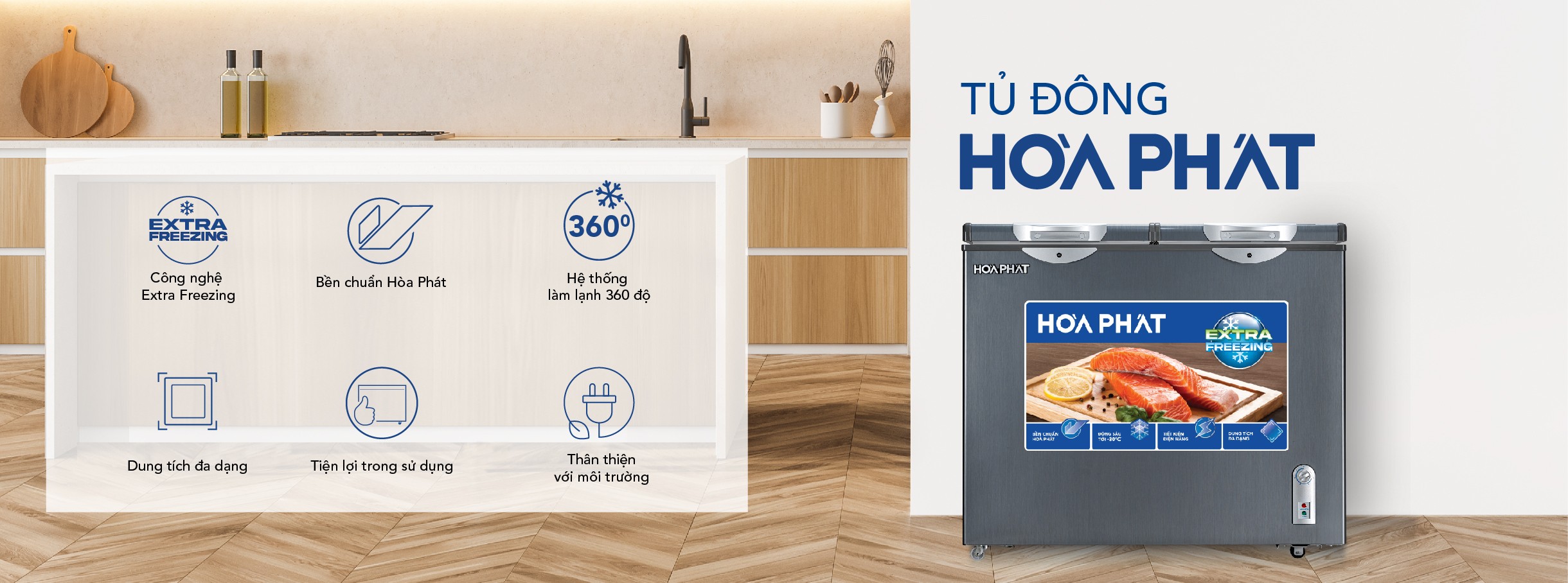 Tủ đông Hòa Phát 205 Lít HPF BD6205G