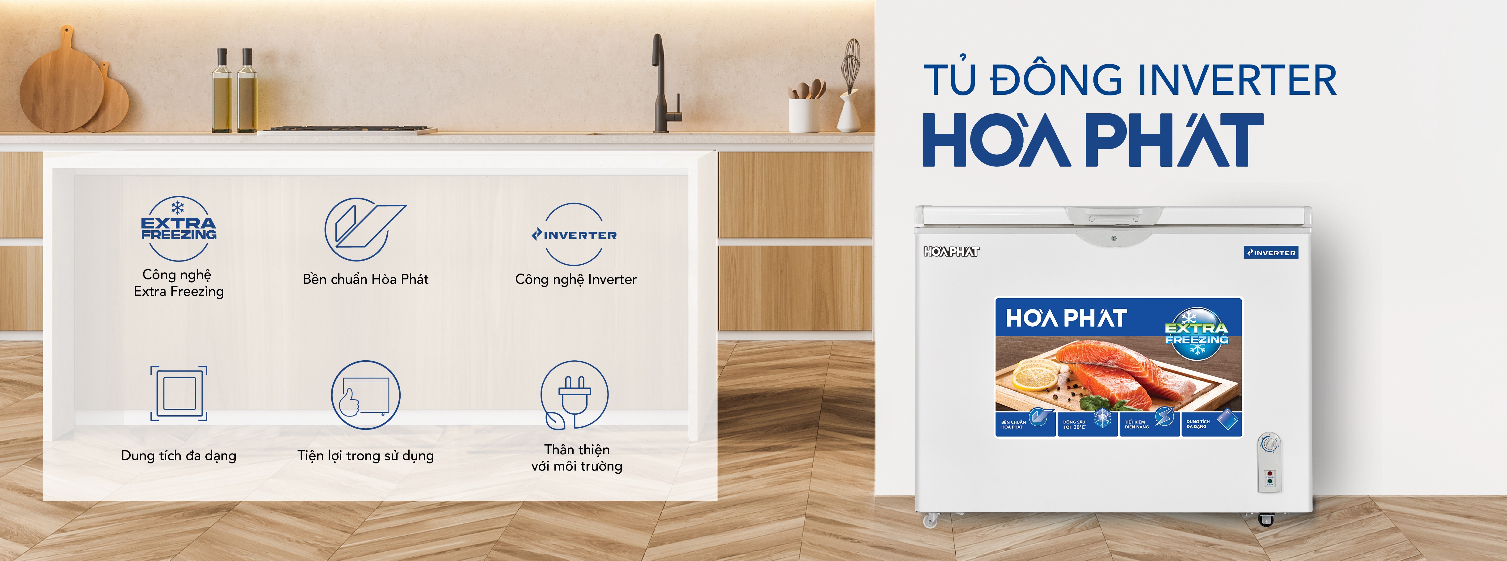 Tủ đông Hòa Phát Inverter 252 Lít HPF AD8252
