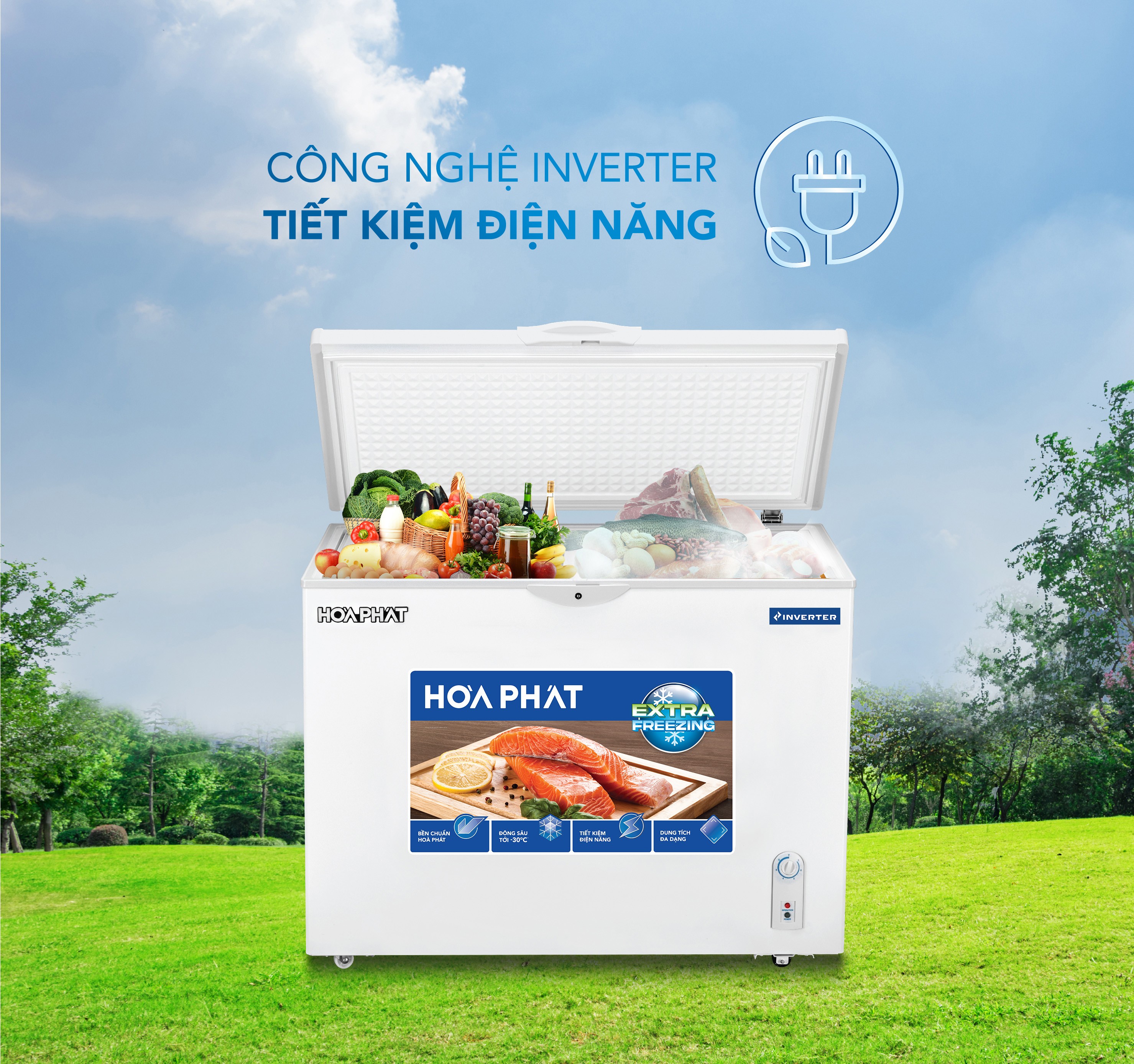 Tủ đông Hòa Phát Inverter 252 Lít HPF AD8252