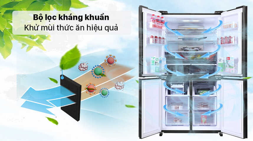 Tủ lạnh Sharp Inverter 525 lít SJ-FX610V-SL