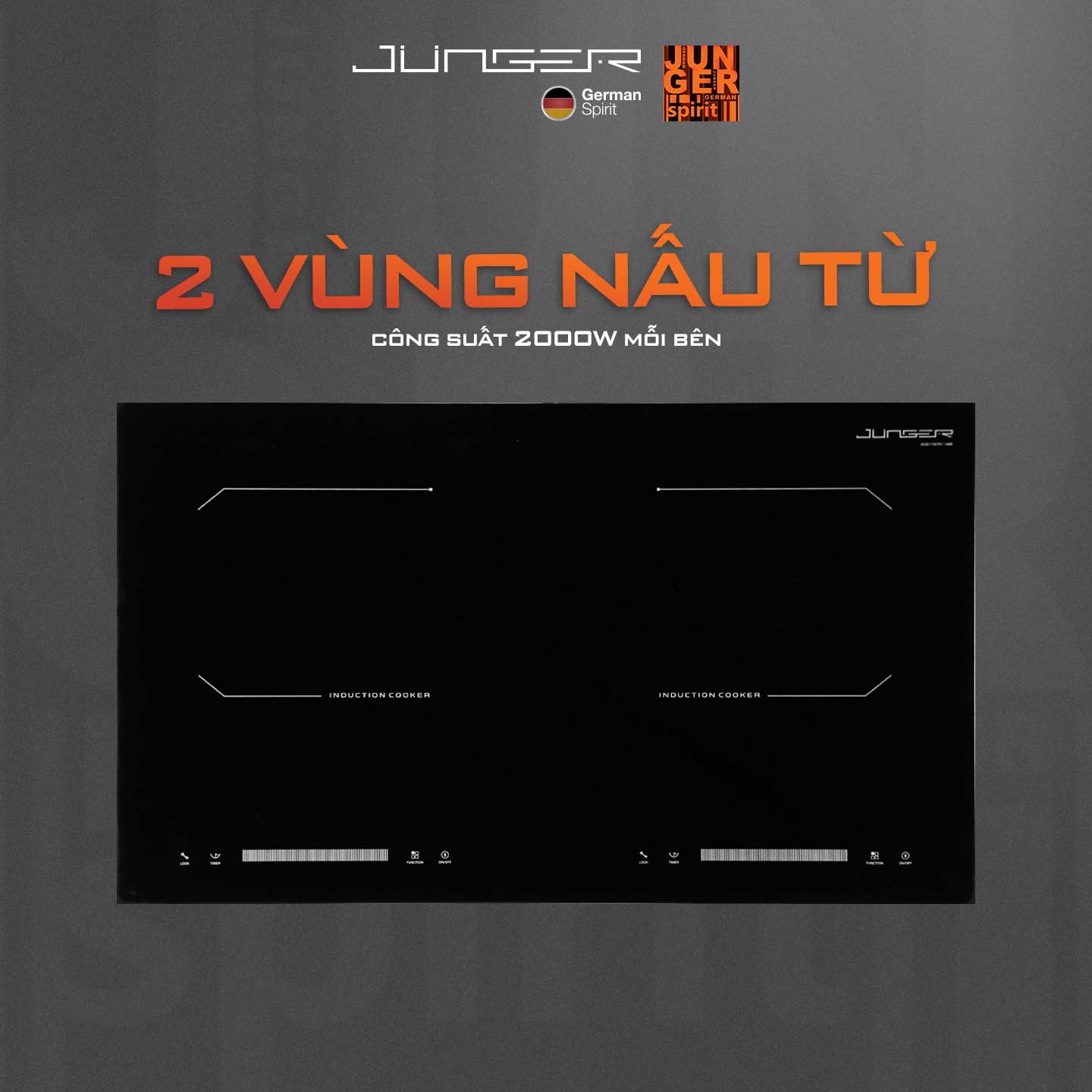 Bếp từ đôi Junger CEJ-202-II 4000W