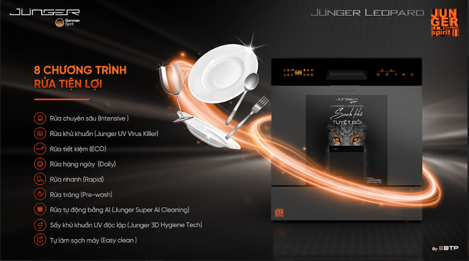 Máy rửa bát Junger 13 bộ JG Leopard DWJ-136