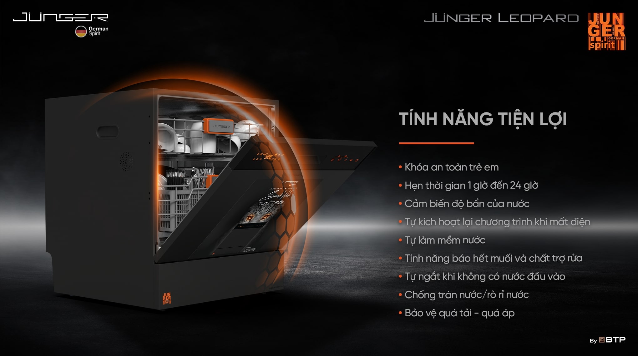 Máy rửa bát Junger 13 bộ JG Leopard DWJ-136