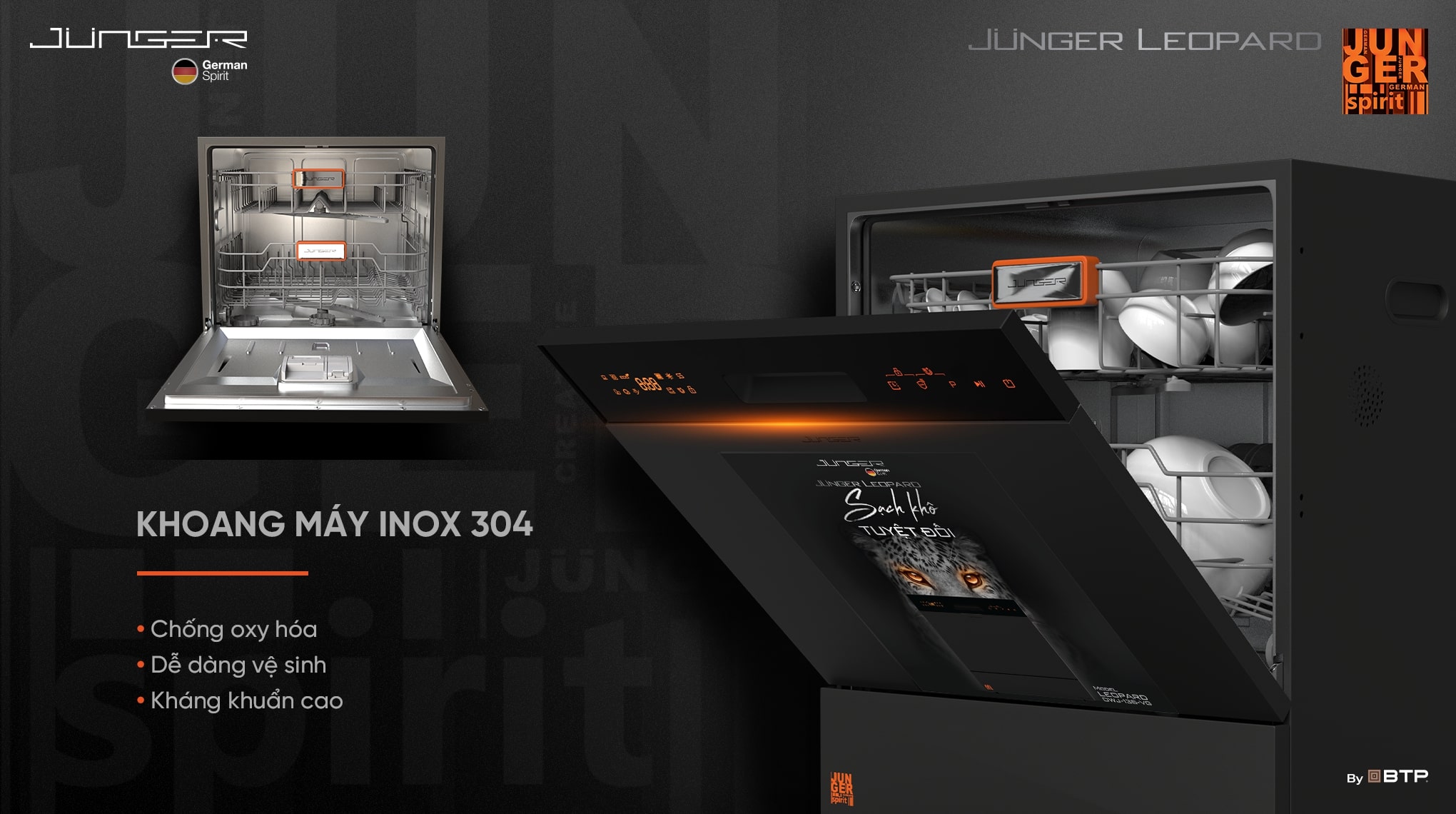 Máy rửa bát Junger 13 bộ JG Leopard DWJ-136