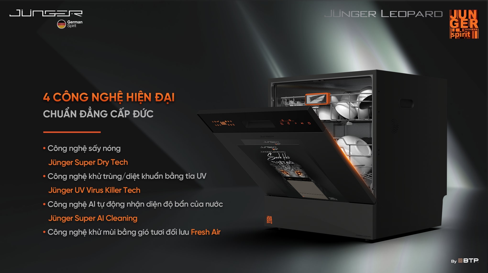 Máy rửa bát Junger 13 bộ JG Leopard DWJ-136