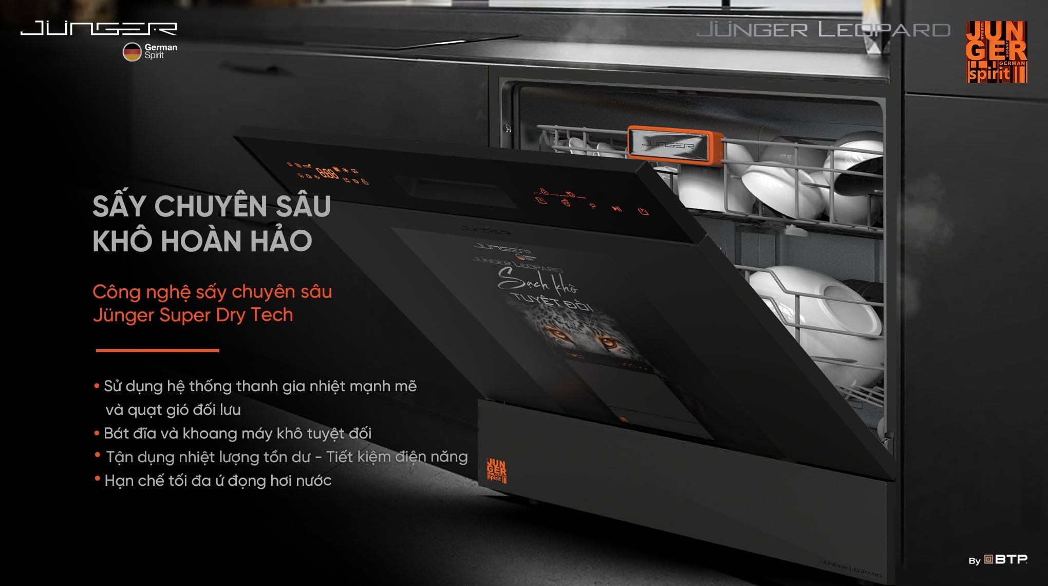 Máy rửa bát Junger 13 bộ JG Leopard DWJ-136