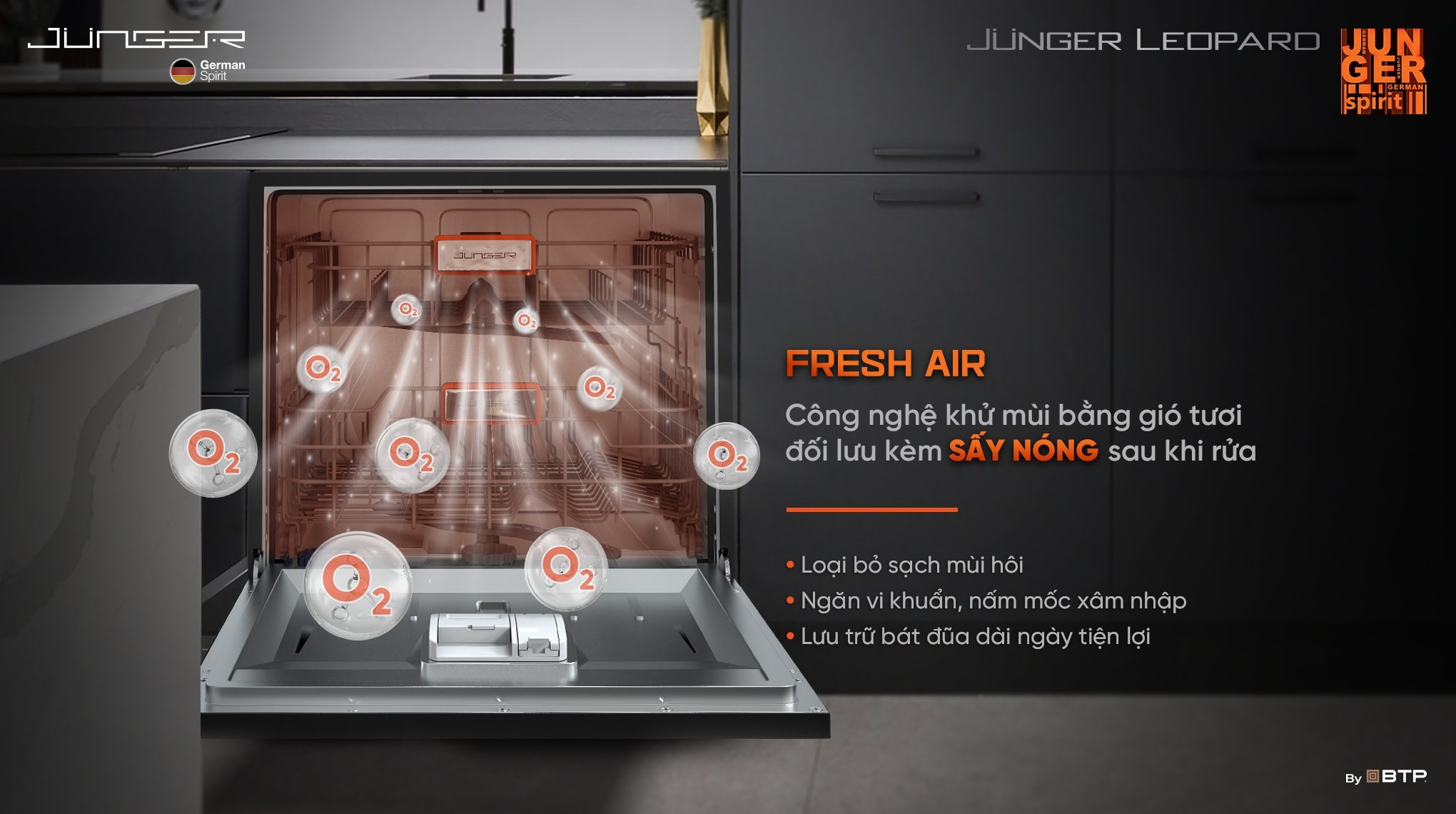 Máy rửa bát Junger 13 bộ JG Leopard DWJ-136