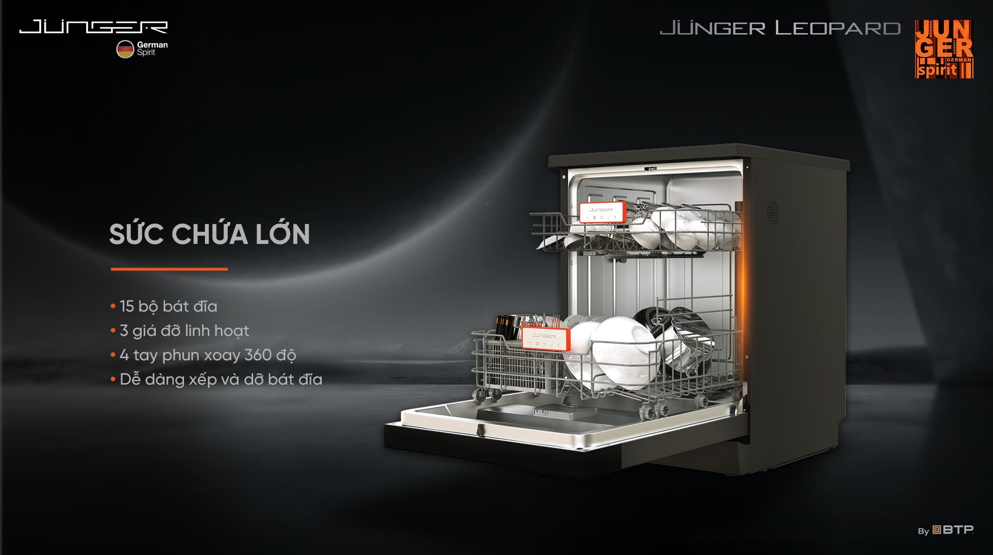 Máy rửa bát Junger JG Leopard DWJ-163