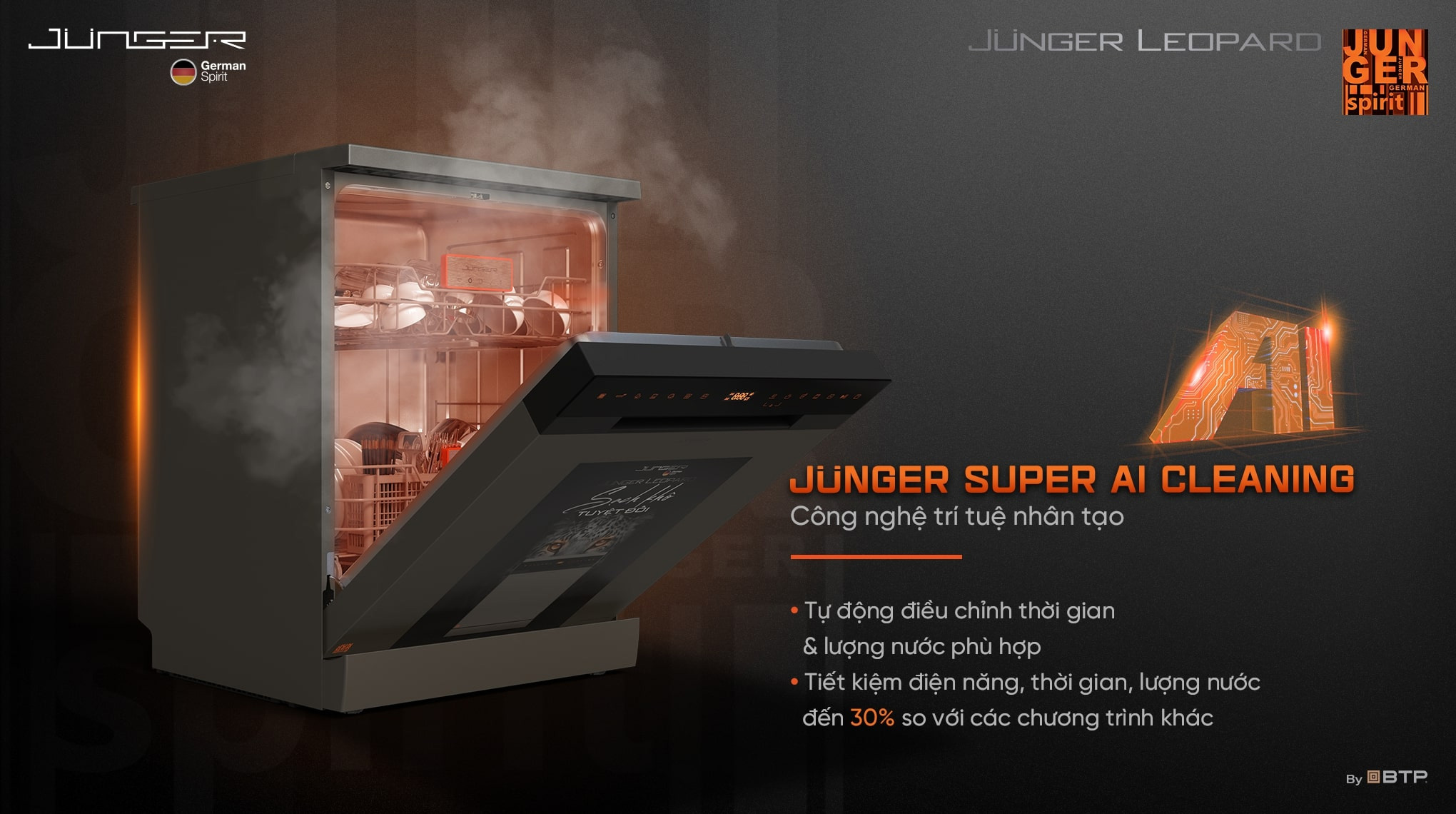 Máy rửa bát Junger JG Leopard DWJ-163