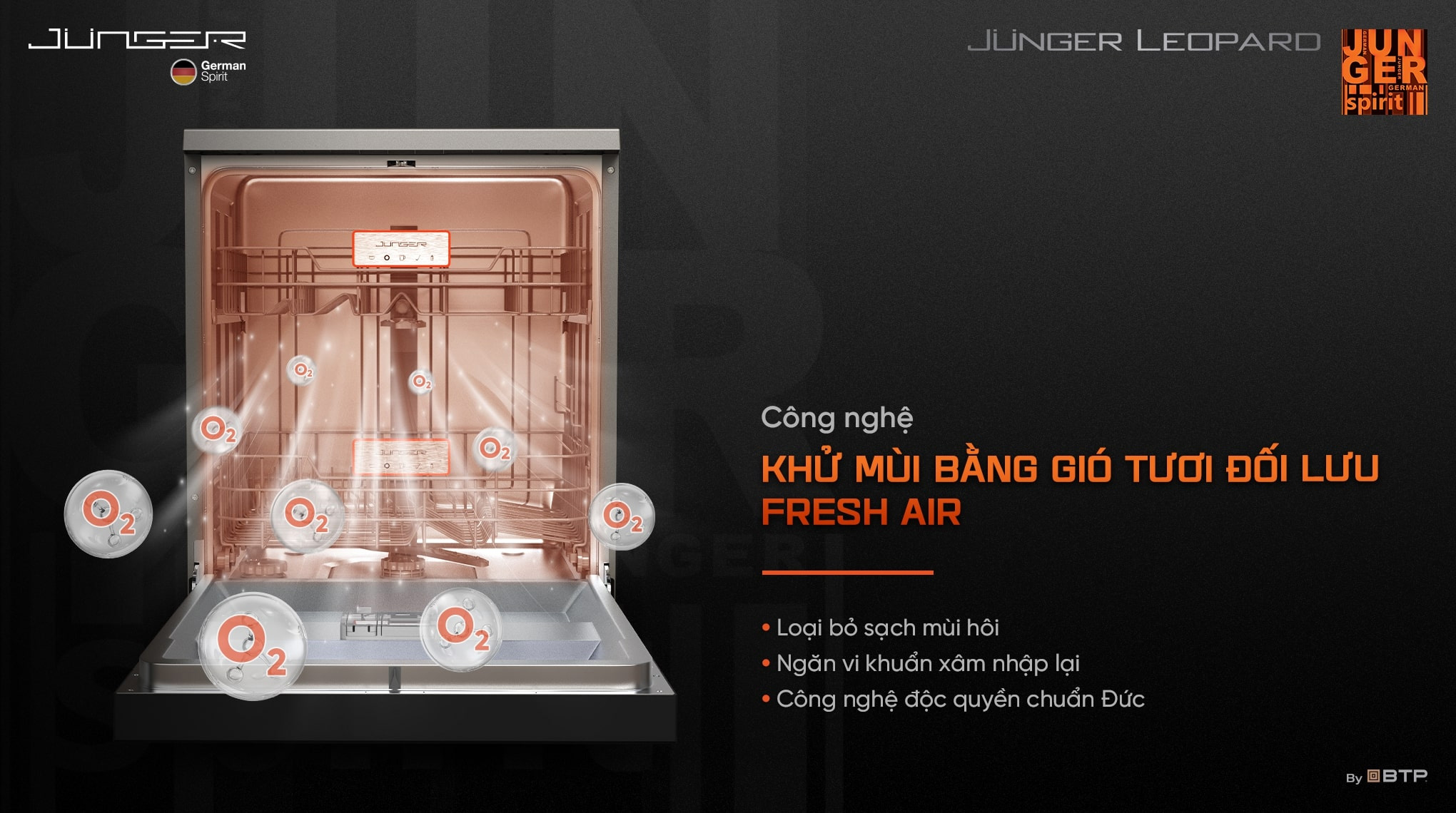 Máy rửa bát Junger JG Leopard DWJ-163