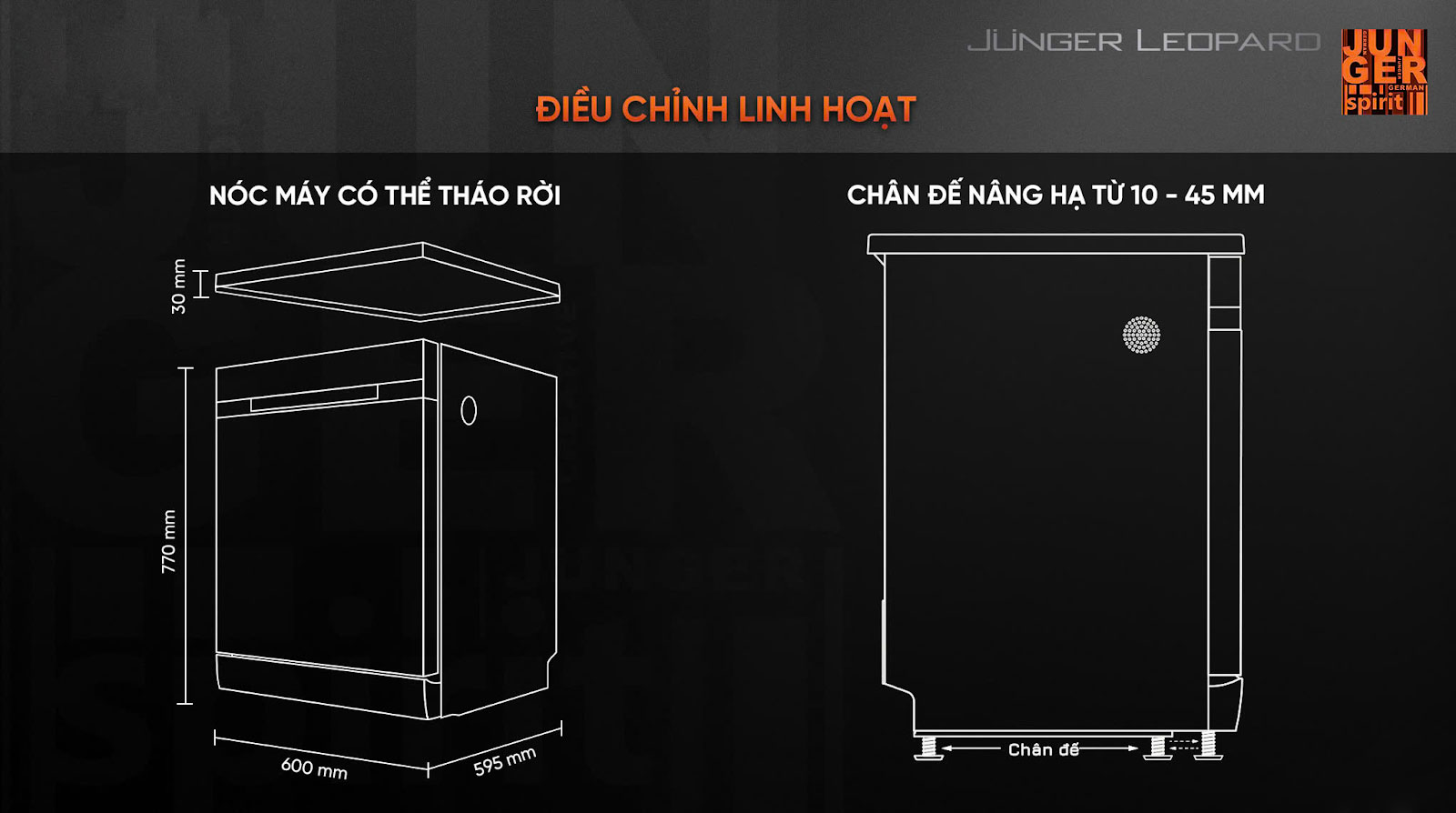 Máy rửa bát Junger JG Leopard DWJ-183