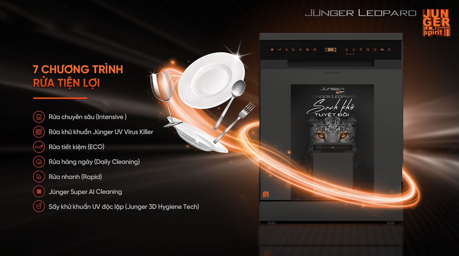 Máy rửa bát Junger JG Leopard DWJ-183