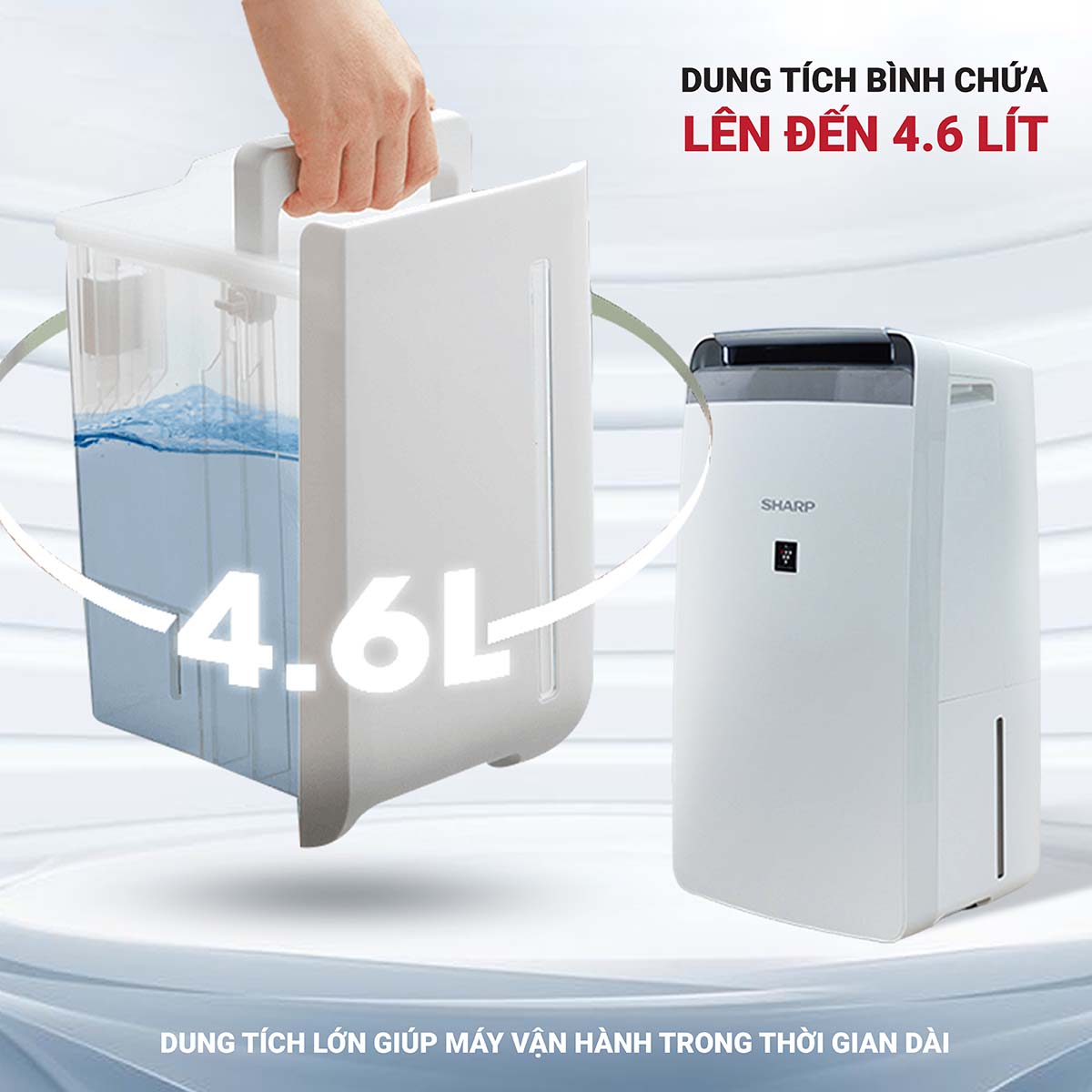 Máy lọc không khí và hút ẩm Sharp DW-J20FV-W