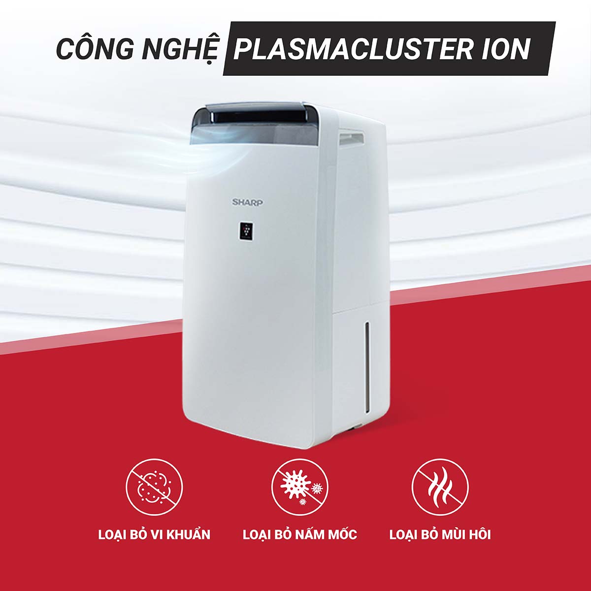 Máy lọc không khí và hút ẩm Sharp DW-J20FV-W