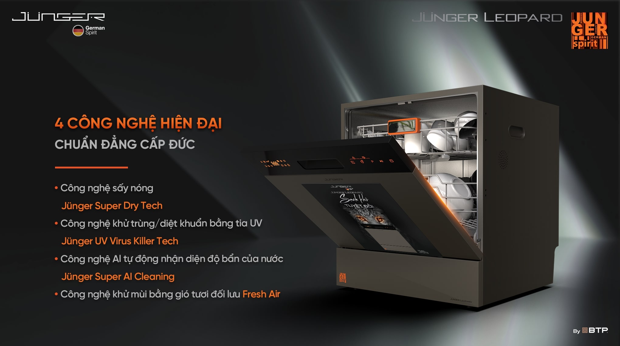 Máy rửa bát Junger 13 bộ JG Leopard DWJ-133