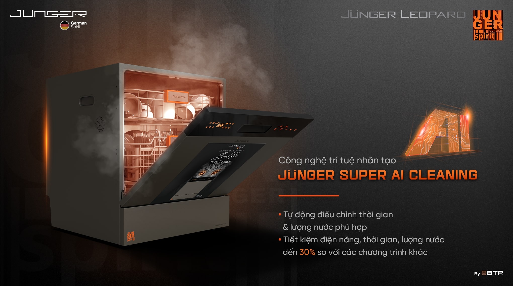 Máy rửa bát Junger 13 bộ JG Leopard DWJ-133