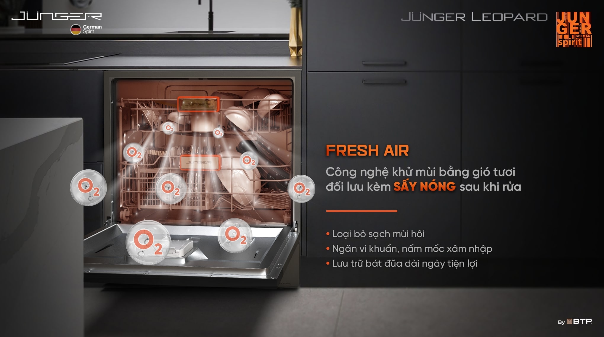 Máy rửa bát Junger 13 bộ JG Leopard DWJ-133