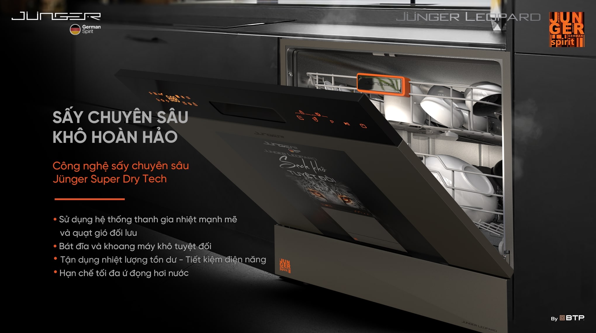 Máy rửa bát Junger 13 bộ JG Leopard DWJ-133