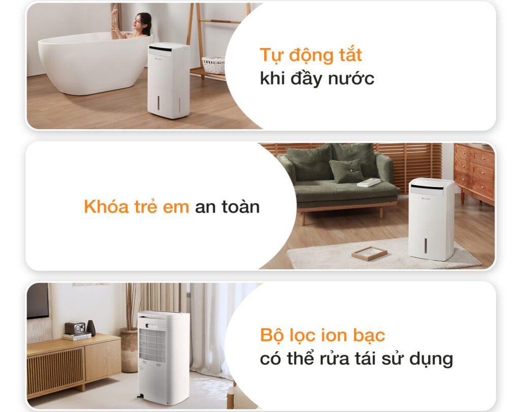 Máy hút ẩm kết hợp lọc không khí Lumias D6S-26L