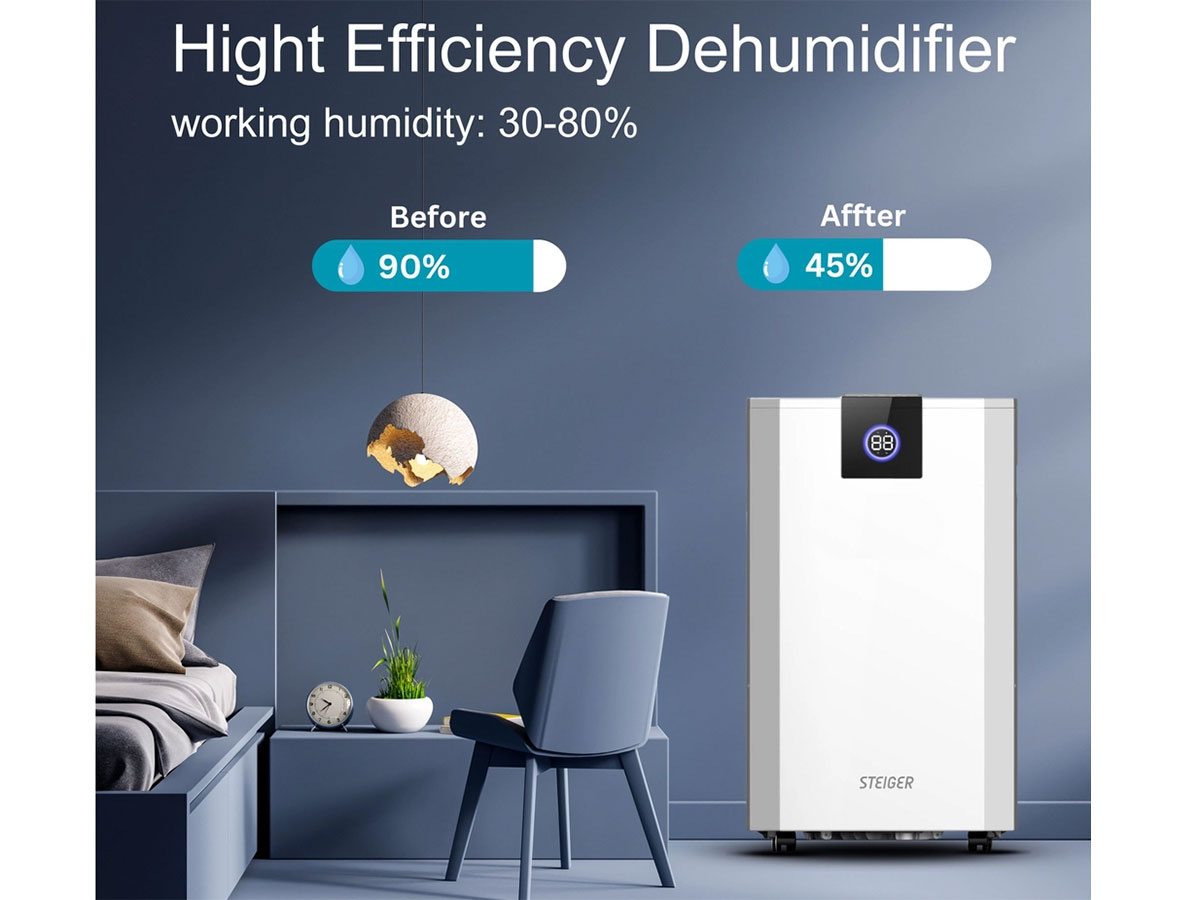 Máy hút ẩm Steiger STG-855BW Máy hút ẩm Steiger STG-855BW