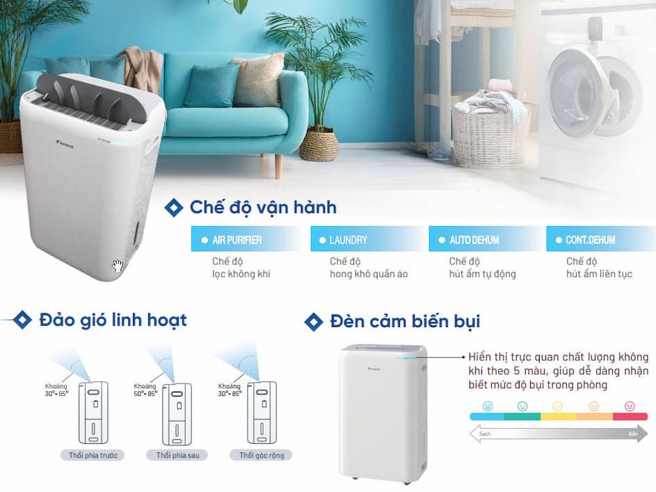 Máy hút ẩm kết hợp lọc không khí Daikin JPF12AV2