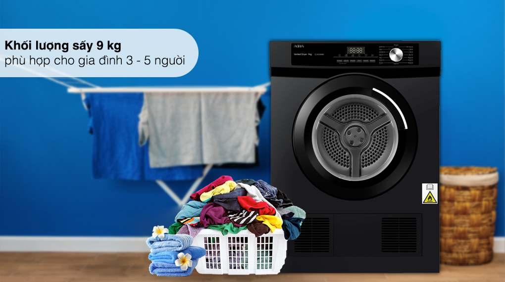 Máy sấy thông hơi Aqua 9 kg AQH-V901K PS