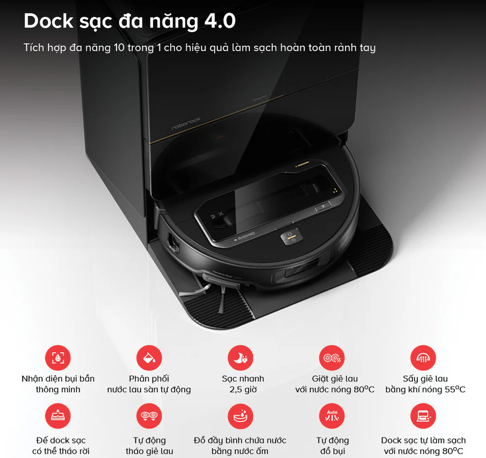 Robot hút bụi lau nhà Roborock Saros Z70