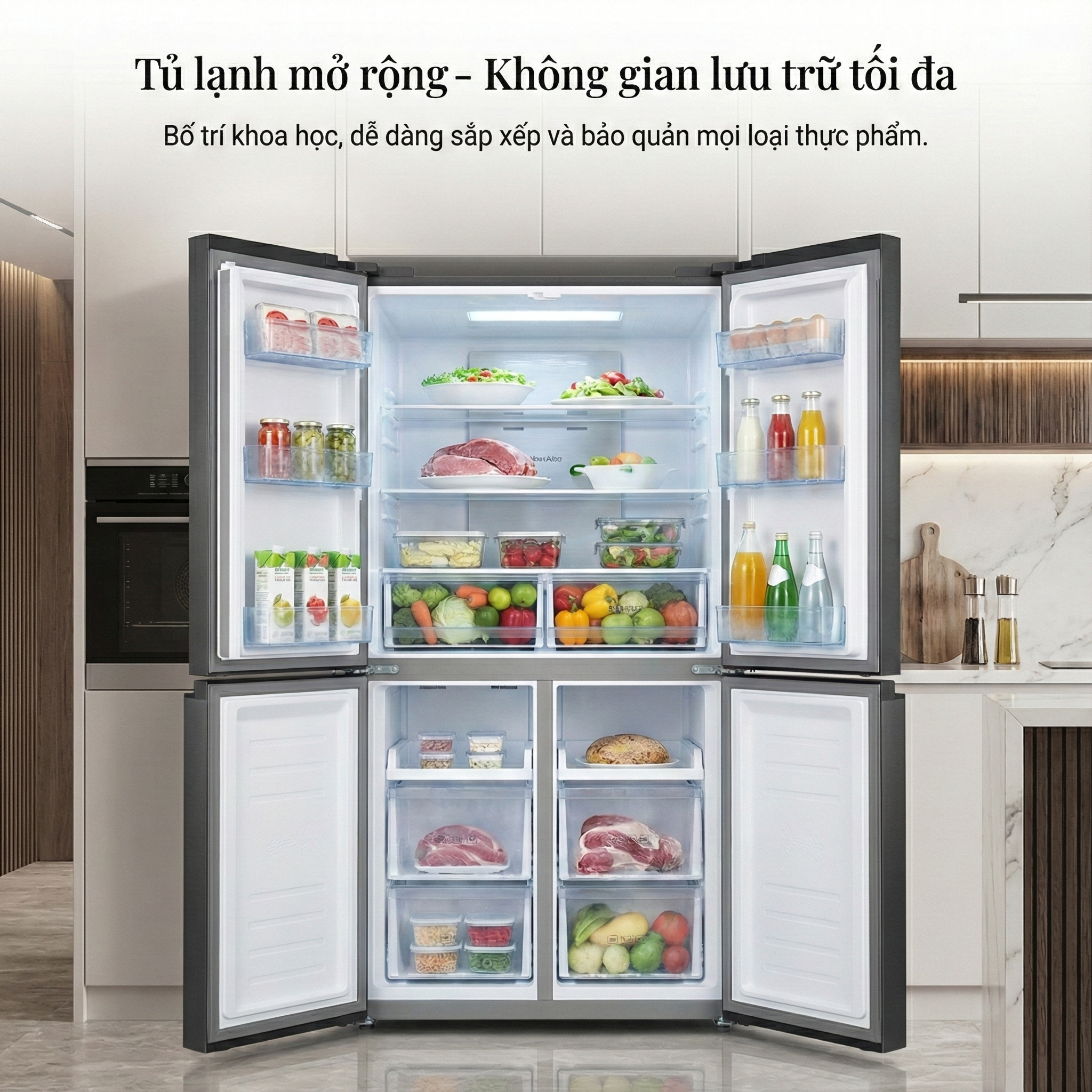 Tủ lạnh Sharp Inverter Multi Door 421 lít SJ-FXP510V-MG