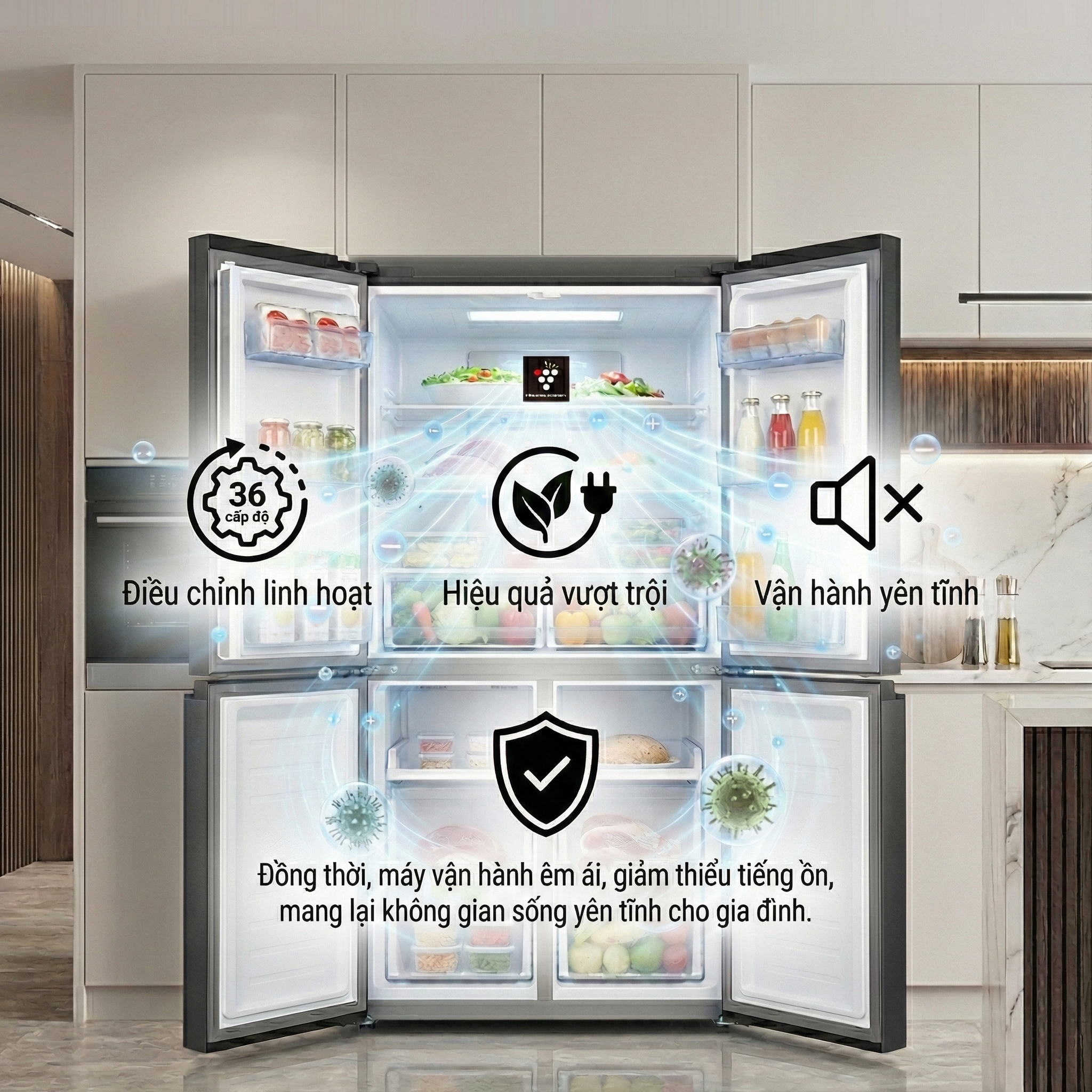 Tủ lạnh Sharp Inverter Multi Door 421 lít SJ-FXP510V-MG Tủ lạnh Sharp Inverter Multi Door 421 lít SJ-FXP510V-MG