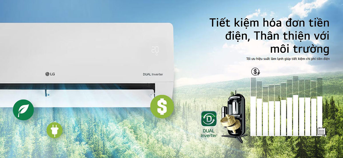 Điều hòa LG 1 chiều Inverter 9000 BTU IEC09G2 Điều hòa LG 1 chiều Inverter 9000 BTU IEC09G2