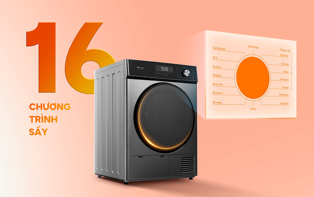 Máy sấy bơm nhiệt Casper 9 kg TD-P9HG1