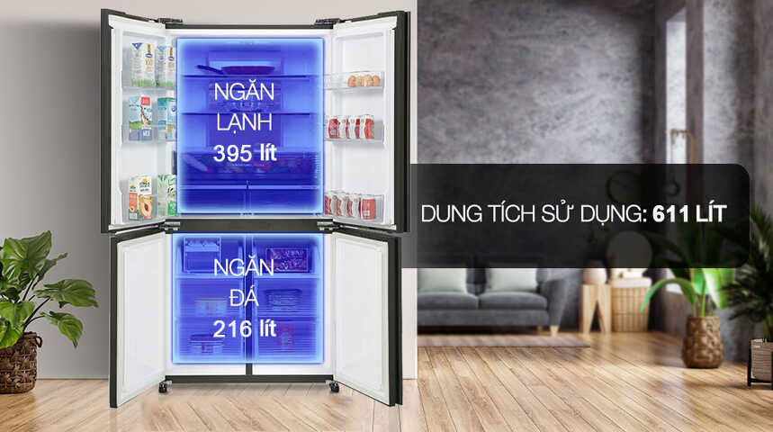Tủ lạnh Sharp Inverter 611 lít Multi Door SJ-FXPI700VG-BK Tủ lạnh Sharp Inverter 611 lít Multi Door SJ-FXPI700VG-BK