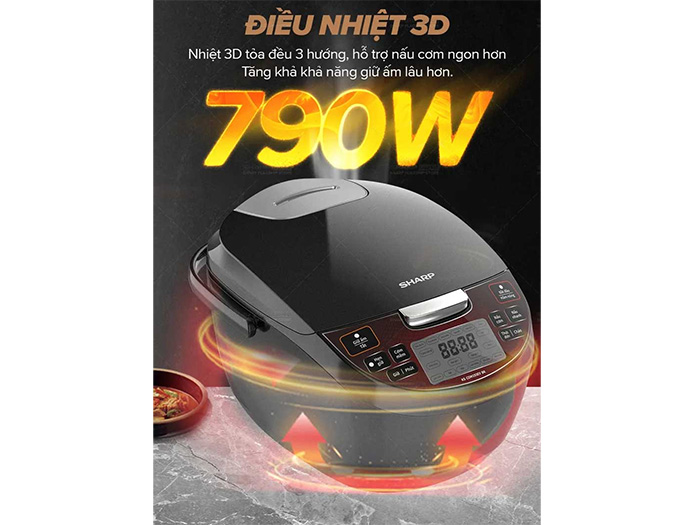 Nồi cơm điện tử Sharp 1.8 lít KS-COM193EV-BK