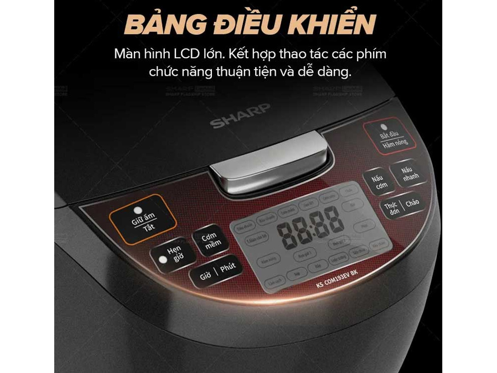 Nồi cơm điện tử Sharp 1.8 lít KS-COM193EV-BK