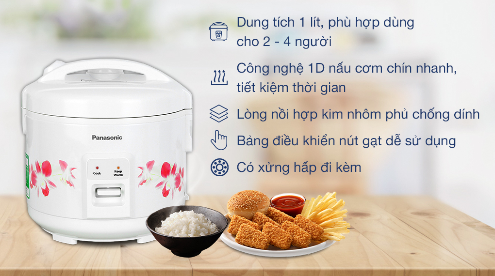 Nồi cơm điện nắp gài Panasonic 1 lít SR-MVN10FRAX