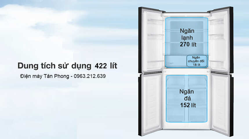 Tủ lạnh Hitachi Inverter 422 lít HR4N7462DSDXVN Tủ lạnh Hitachi Inverter 422 lít HR4N7462DSDXVN