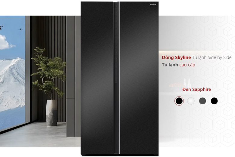 Tủ lạnh Hitachi Inverter 653 lít Side By Side HRSN9713ESAUVN