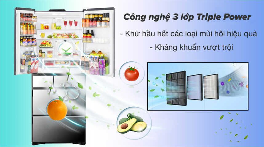 Tủ lạnh Hitachi Inverter 670 lít R-GW670TV Tủ lạnh Hitachi Inverter 670 lít R-GW670TV