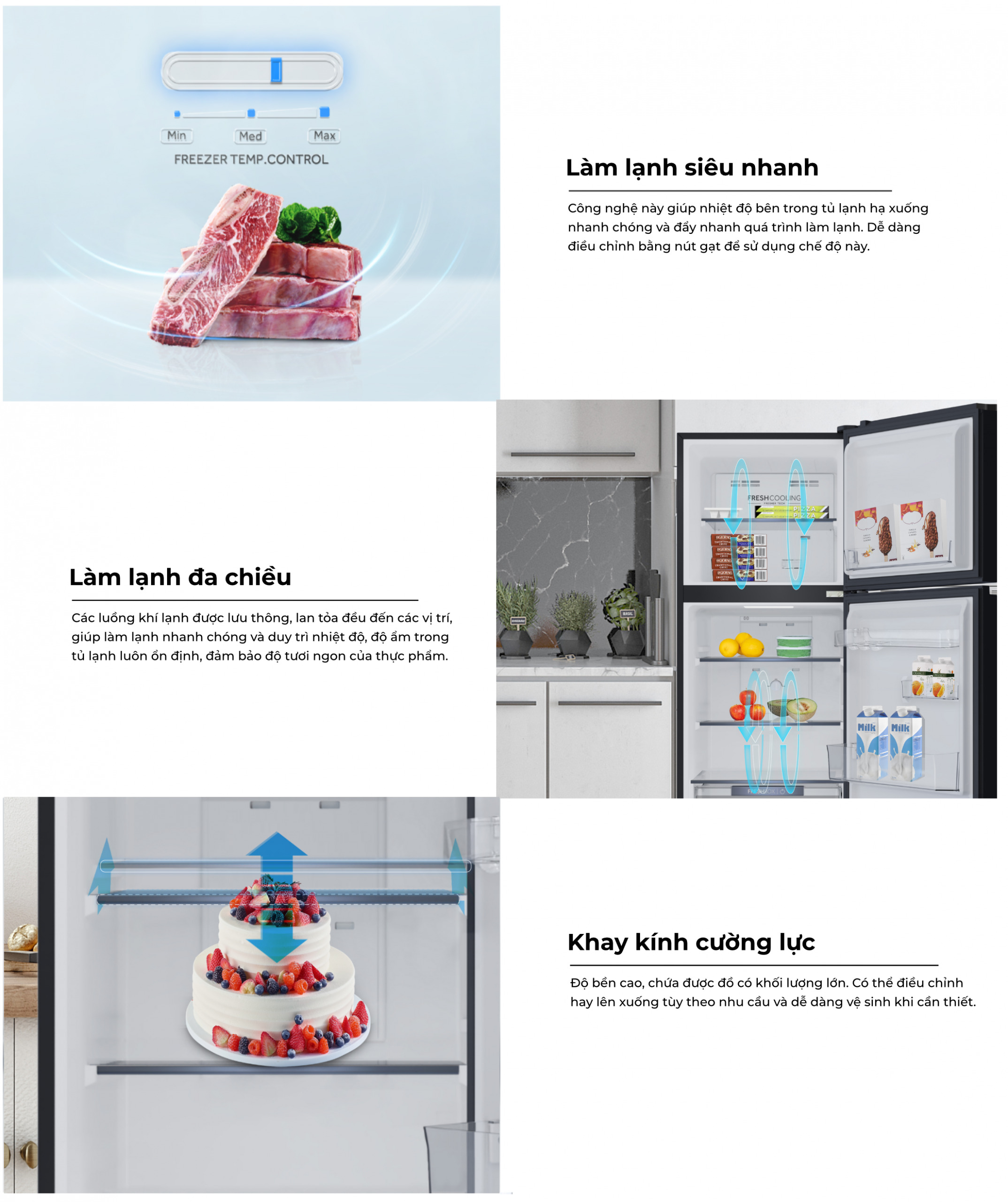 Tủ lạnh Aqua Inverter 189L AQR-T225FA(LB)