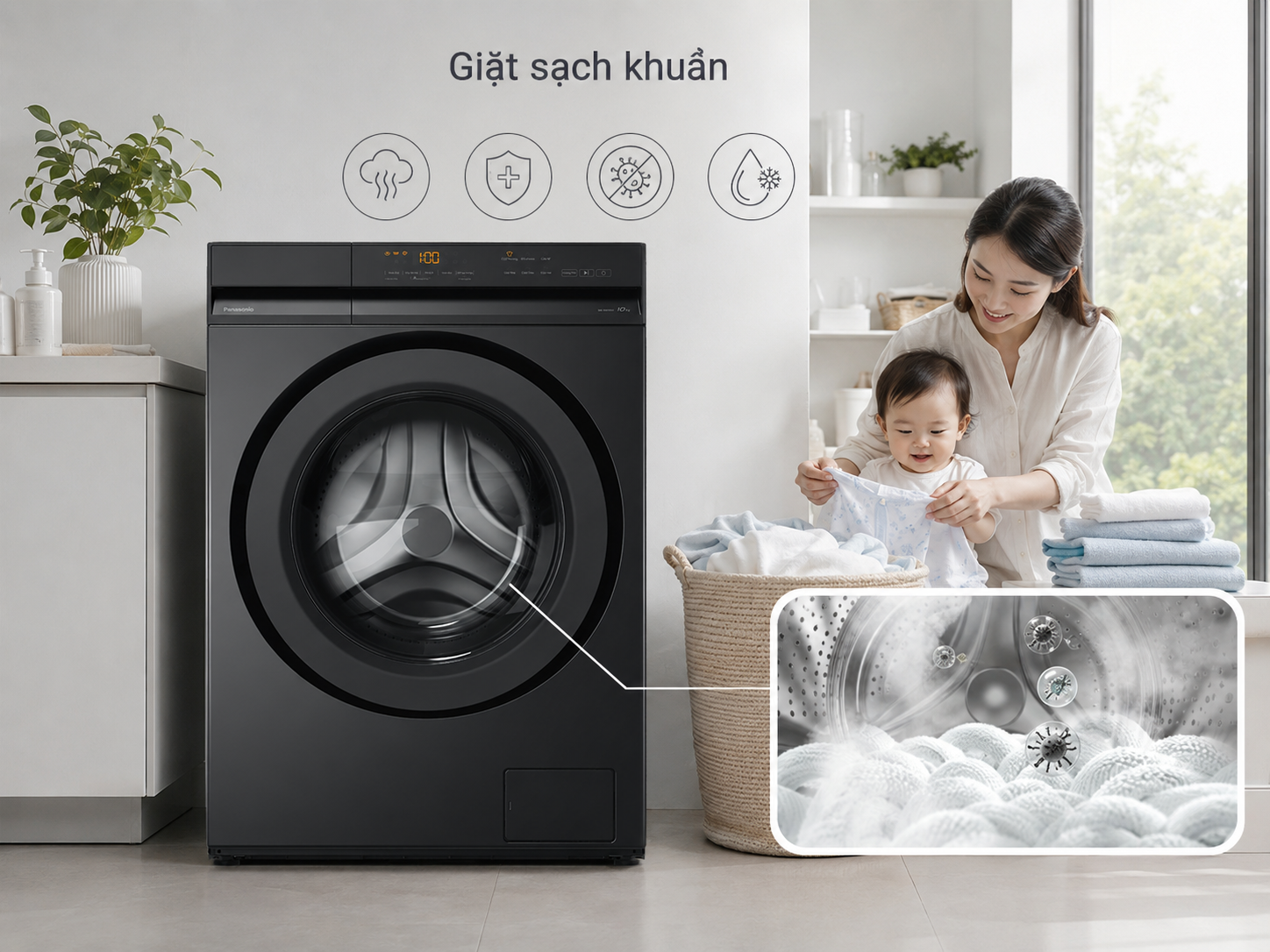 Máy giặt Panasonic Inverter 12 kg NA-24VDG1BVT