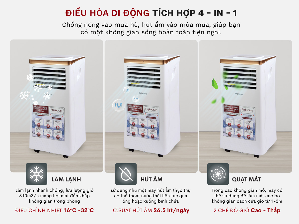 Điều hoà di động thông minh Fujihome PAC10