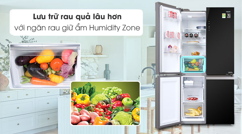 Tủ lạnh Aqua Inverter 549 lít Multi Door AQR-IG636FM(GB)