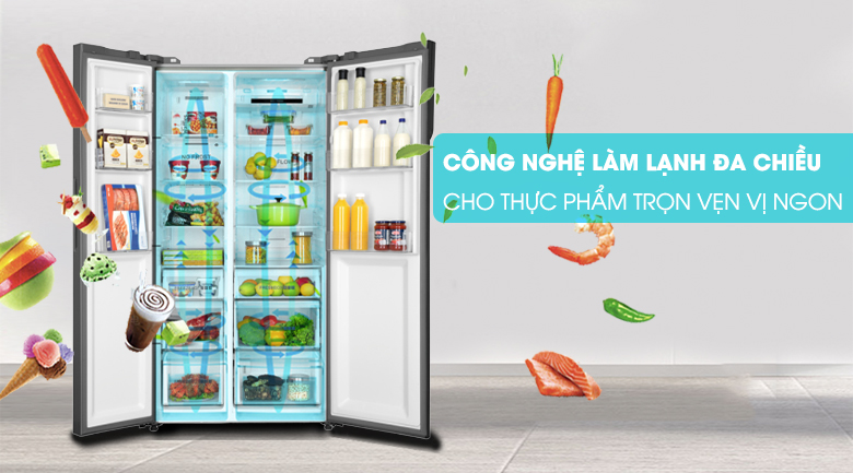 Tủ lạnh Aqua Inverter 602 lít Side By Side AQR-IG696FS GB