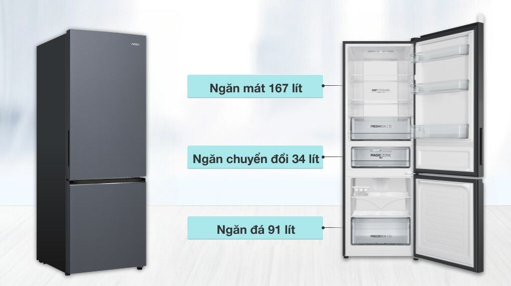 Tủ lạnh Aqua Inverter 292 lít AQR-B360MA(SLB) Tủ lạnh Aqua Inverter 292 lít AQR-B360MA(SLB)