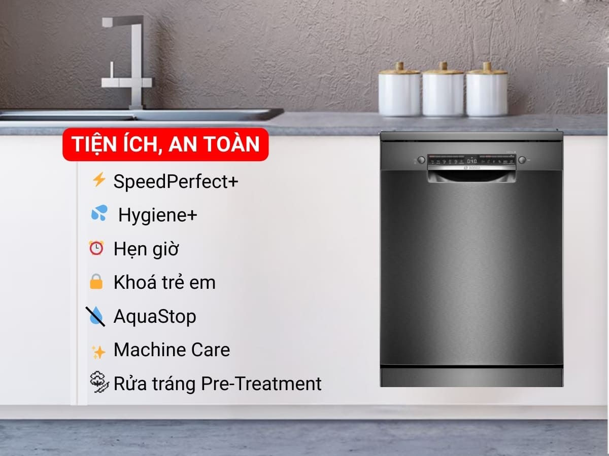 Máy rửa bát độc lập Bosch SMS4HMC25M Máy rửa bát độc lập Bosch SMS4HMC25M