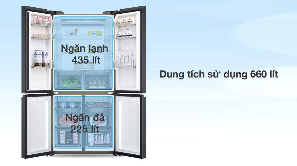 Tủ lạnh Aqua Inverter 660 lít Multi Door AQR-M727XA(GS)U1 Tủ lạnh Aqua Inverter 660 lít Multi Door AQR-M727XA(GS)U1